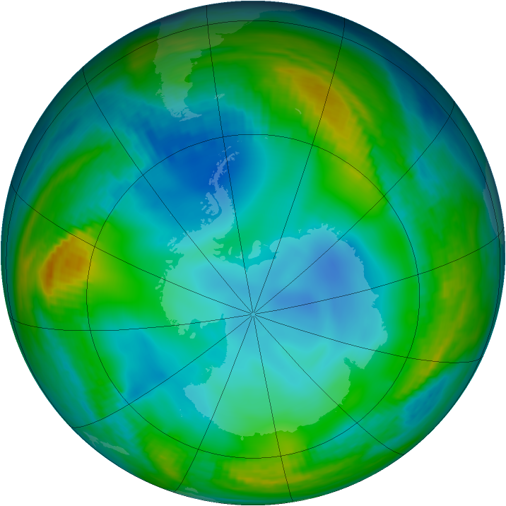 Antarctic ozone map for 11 June 1983